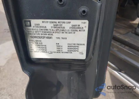 2002 Chevrolet Silverado 2500Hd Ls from USA, damaged, VIN 1GCHK23UX2F148941